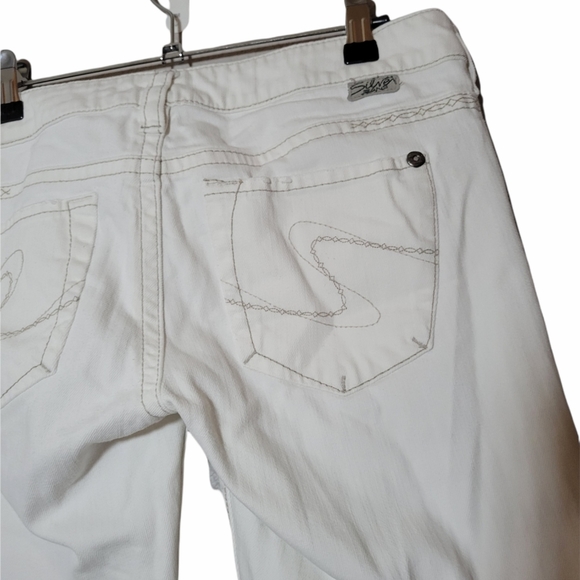 Silver Santorini Cropped White Capri Pant Women's Size 28 - Picture 3 of 9